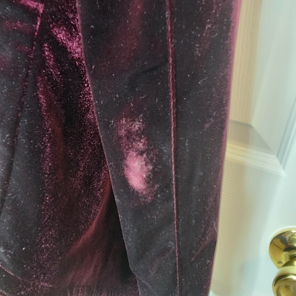 Blank NYC Fitted Velvet Jacket Moto Asymmetrical Burgundy Zip Size XS - Picture 5 of 11